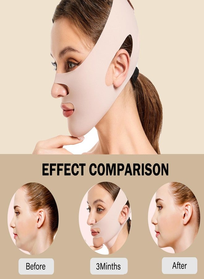 MASIKA Chin Strap for Sleeping，V-Line Mask,，V-Line Lifting Chinstrap，Jaw Exerciser, Reusable Face Strap.Jaw Strap,Jawline Shaper,Double chin strap，Chin lifting strap，Face lifting strap，Pink,M - Image 5